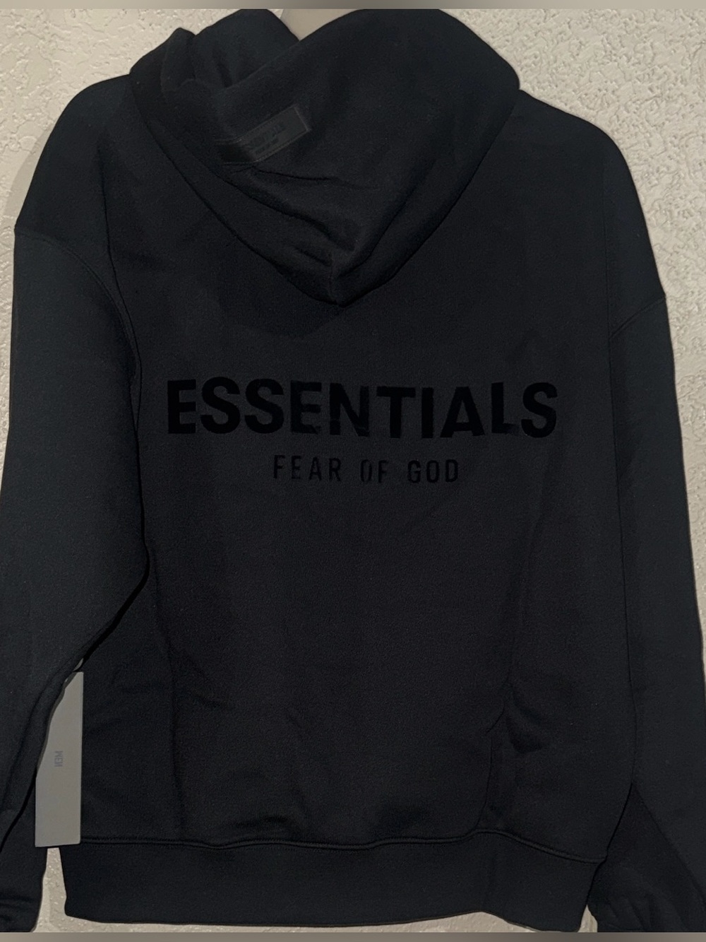 Essentials Black Limo Men's Pullover Hoodie with Chest Logo - Picture 5 of 6